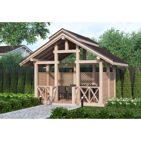 Gotowa drewniana altana 2.7 x 3.7 m Portu