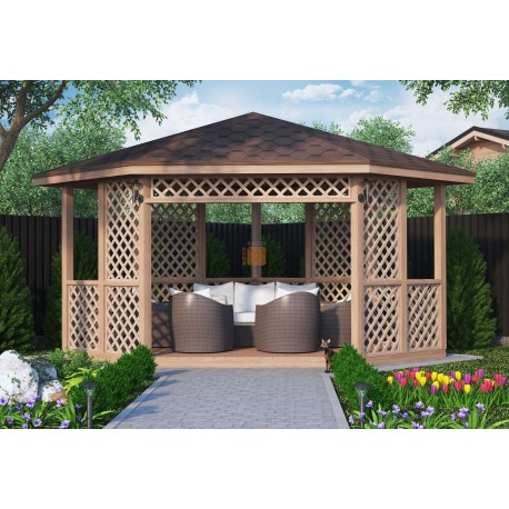Gotowa drewniana altana  4 x 4 m Rugia