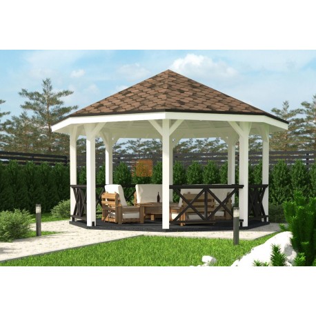 Gotowa drewniana altana 4.7 x 4.7 m Rodos